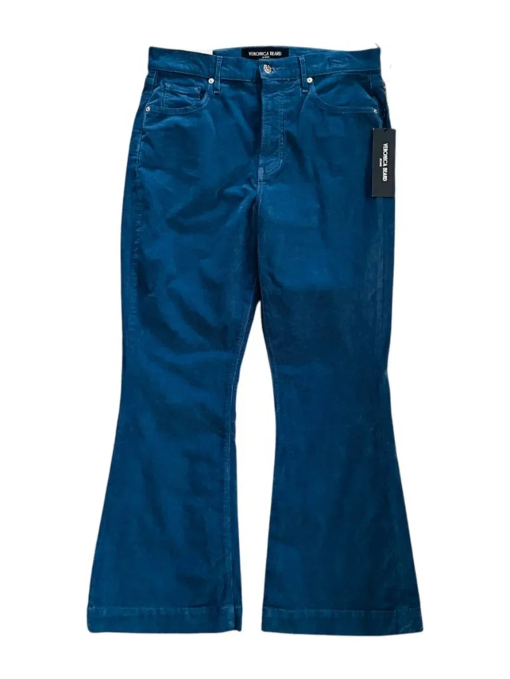 Veronica Beard Women's Size 31 Carson Ankle Flare Corduroy Bluestone Pants NEW